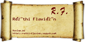 Réthi Flavián névjegykártya